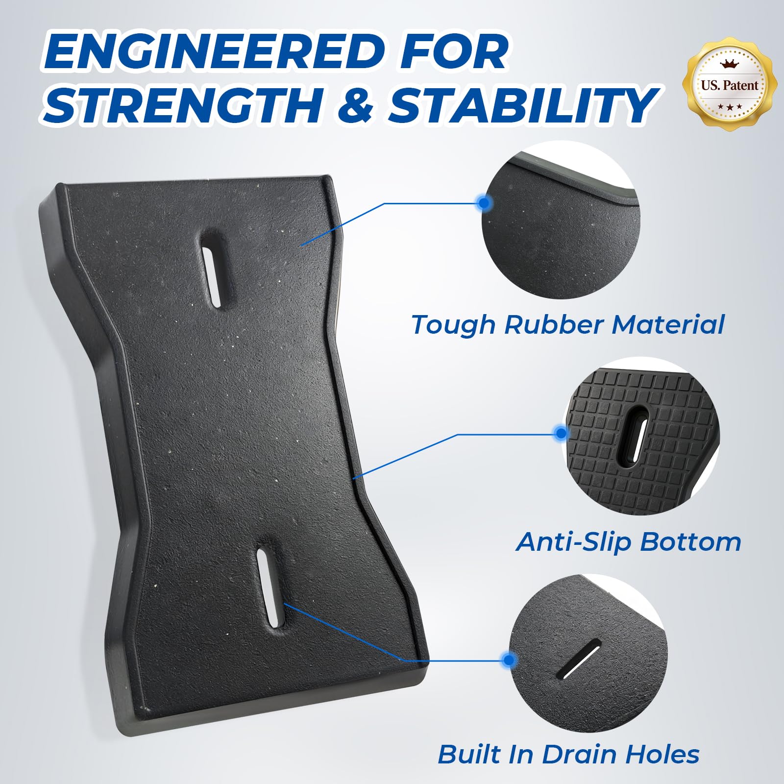 ROBLOCK stacked pads highlighting thickness and durable construction