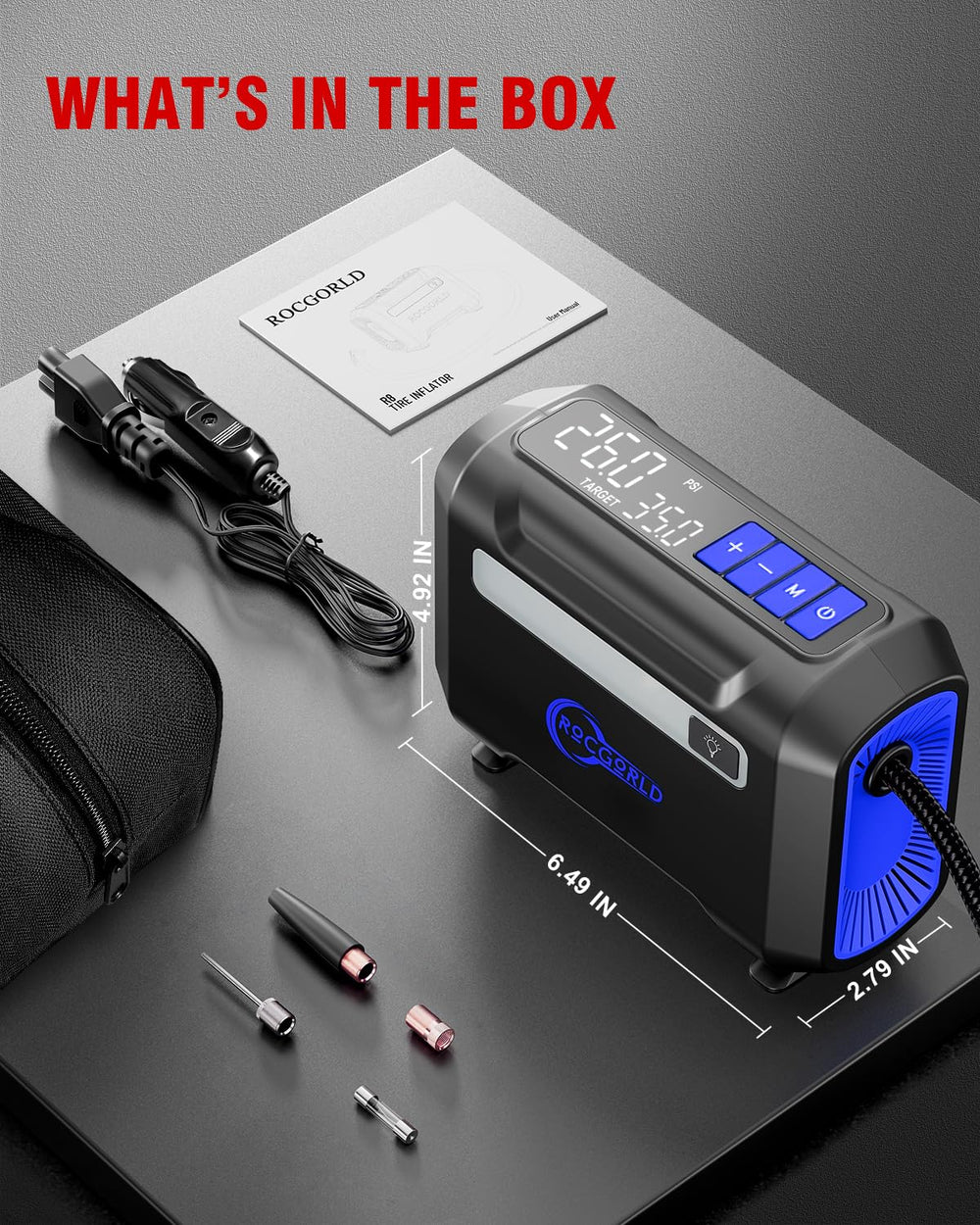 ROCGORLD R8 inflating bicycle tire highlighting multi-use versatility advantage