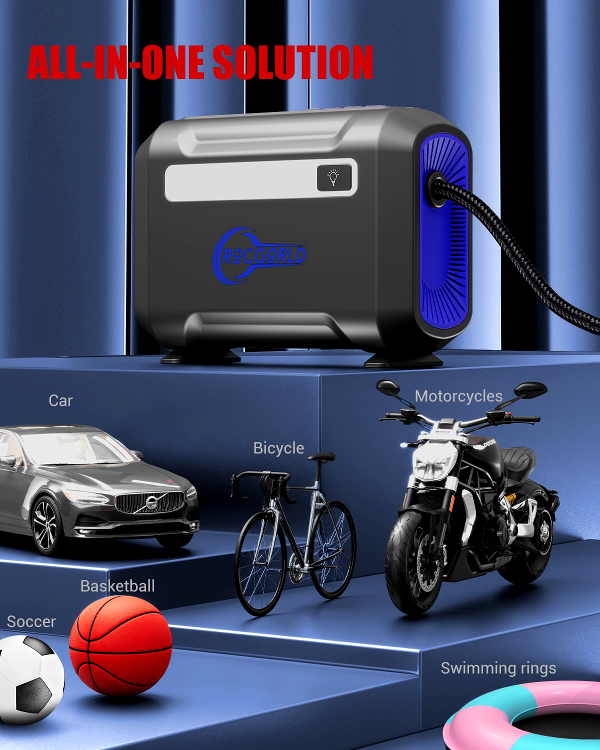 ROCGORLD R8 night mode LED lights showing emergency visibility and safety