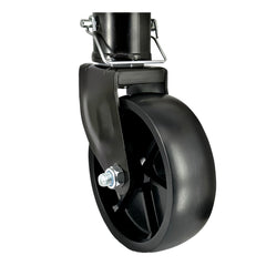 rockane front view caster wheel showing mounting and smooth maneuvering benefit