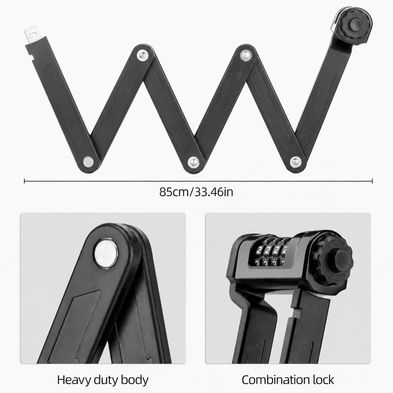 ROCKBROS lock mounted on bike frame for hands-free transport