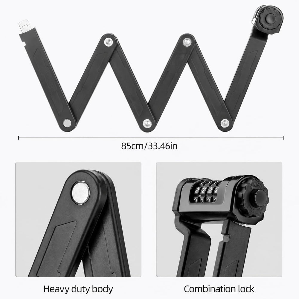 ROCKBROS lock mounted on bike frame for hands-free transport