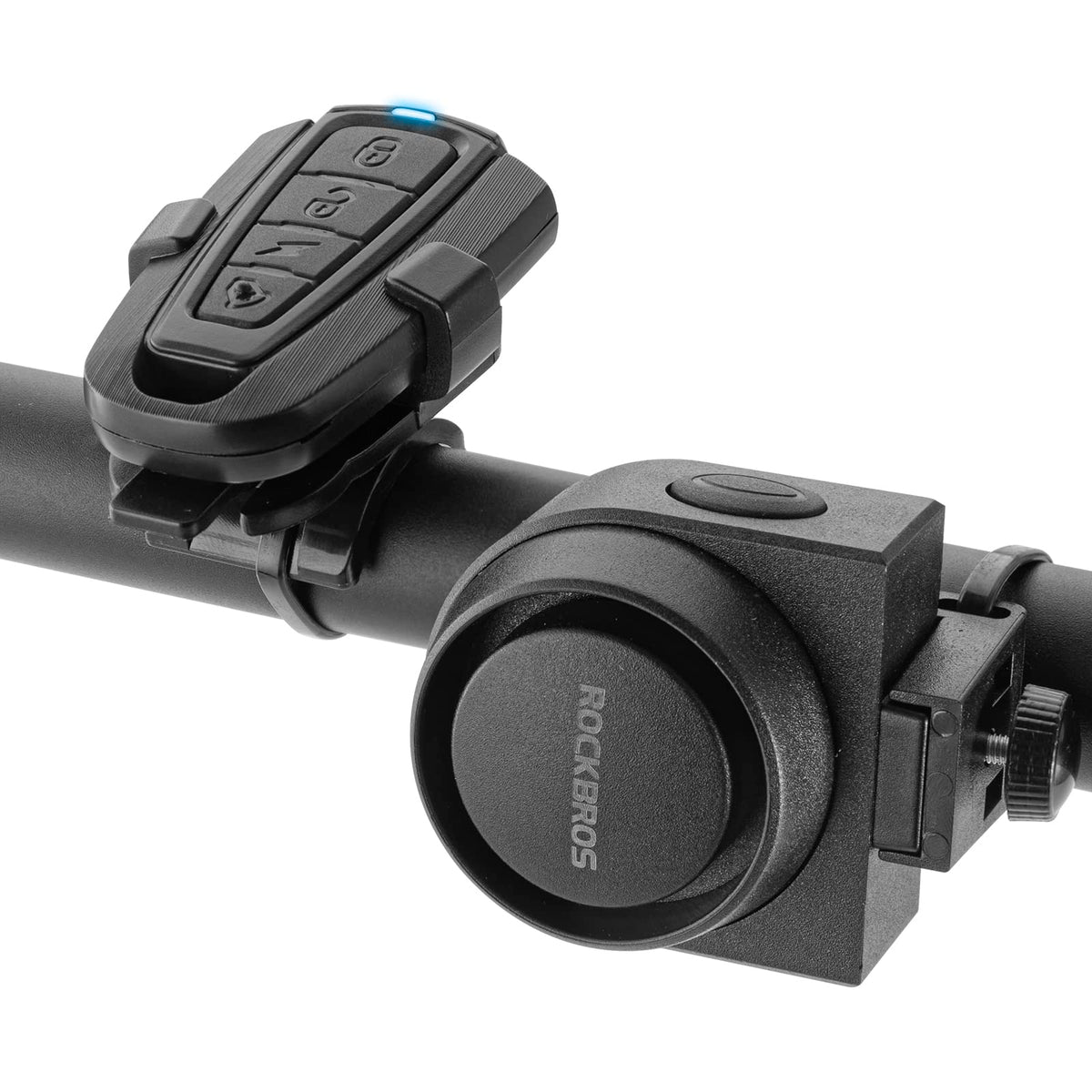 ROCKBROS front view of alarm showing compact design and immediate deterrence