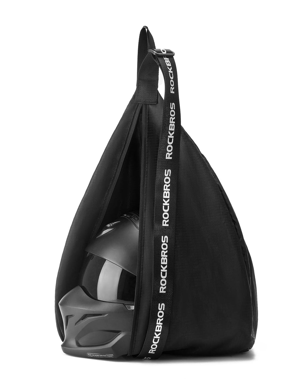 ROCKBROS front view of backpack showing secure helmet carry benefit