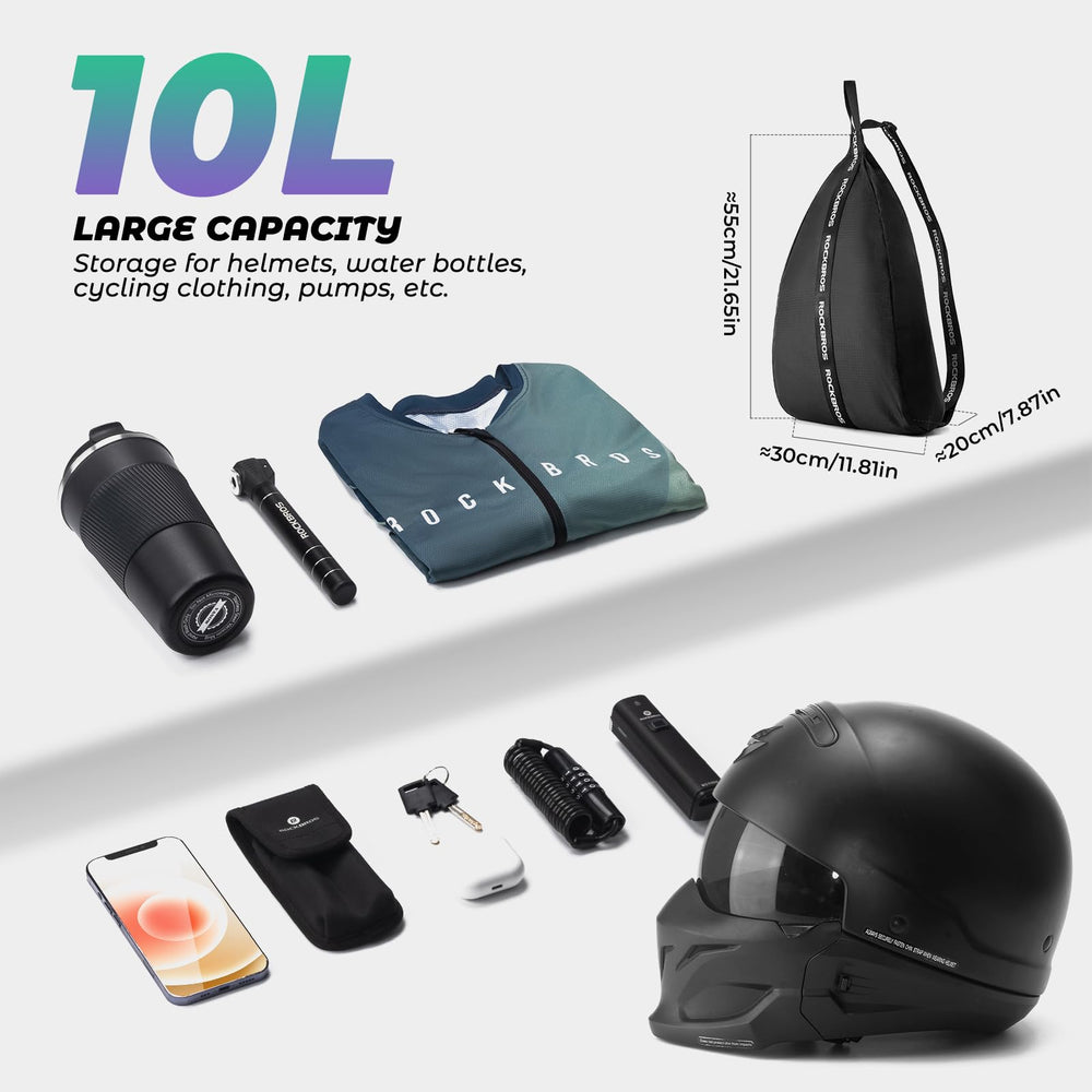 ROCKBROS open bag with helmet inside for secure transport benefit