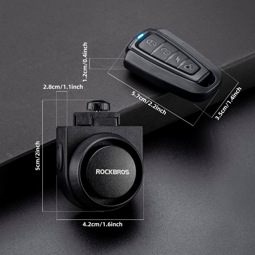 ROCKBROS remote control in hand demonstrating easy arm and disarm