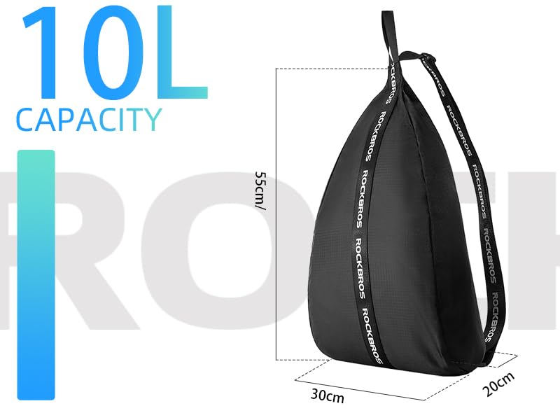 ROCKBROS bag beside helmet to show size and compatibility benefit