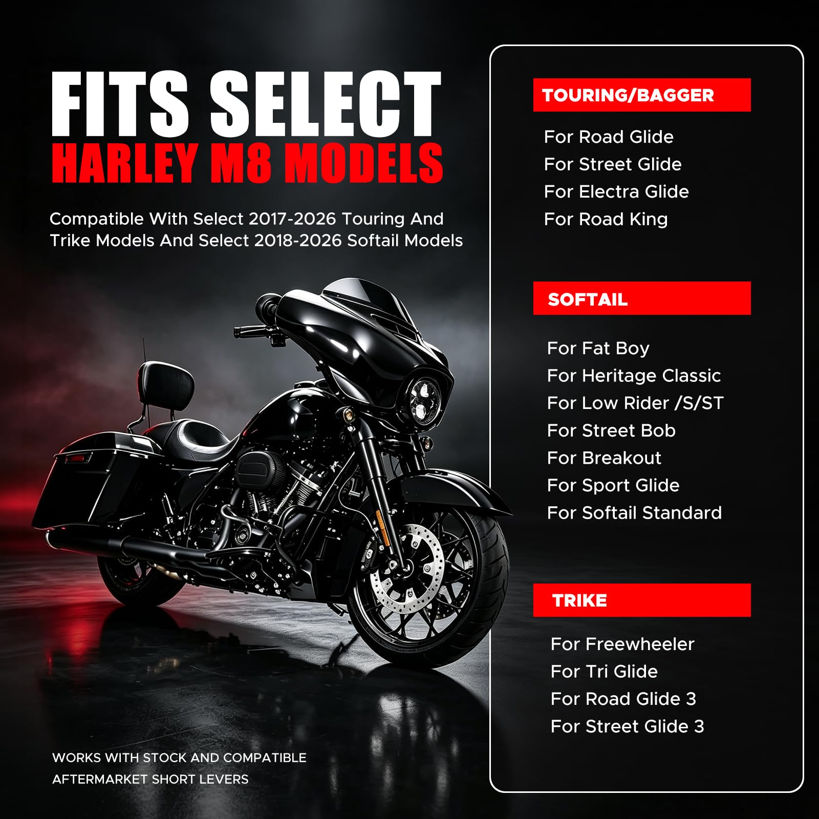 Rogierra EZ Shift installed on an M8 Touring motorcycle demonstrating quick bolt-on benefit