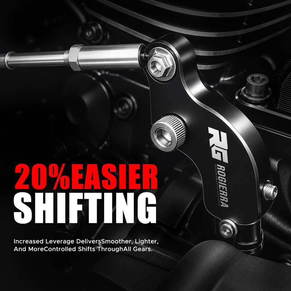Rogierra close-up of shift linkage connection highlighting improved leverage and precision