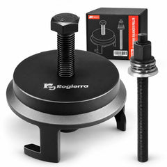 Rogierra front view of harmonic balancer puller showing clamp design and solid construction for safe removal