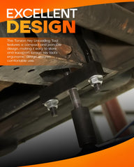Rogierra tool in use on truck torsion bar demonstrating controlled decompression benefit