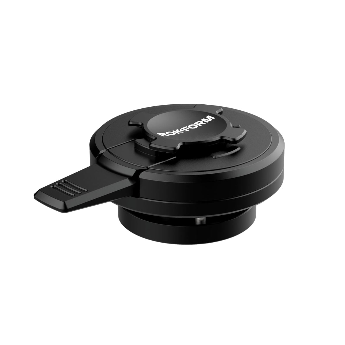 Rokform front view of vibration dampener showing mounting face and lever benefit impact reduction