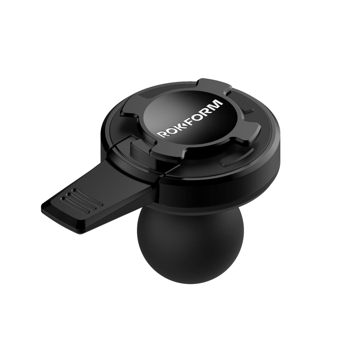 Rokform front view ball adapter showing secure connection and rugged design