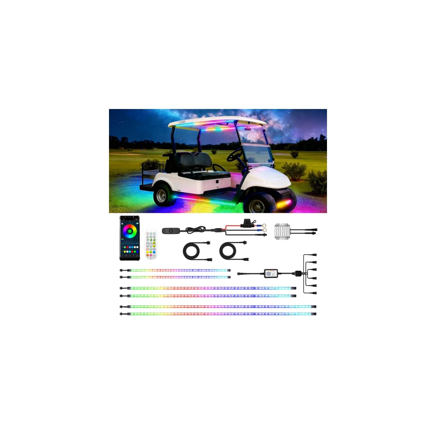 ROLiGHTiC front kit view showing components and benefits of easy setup