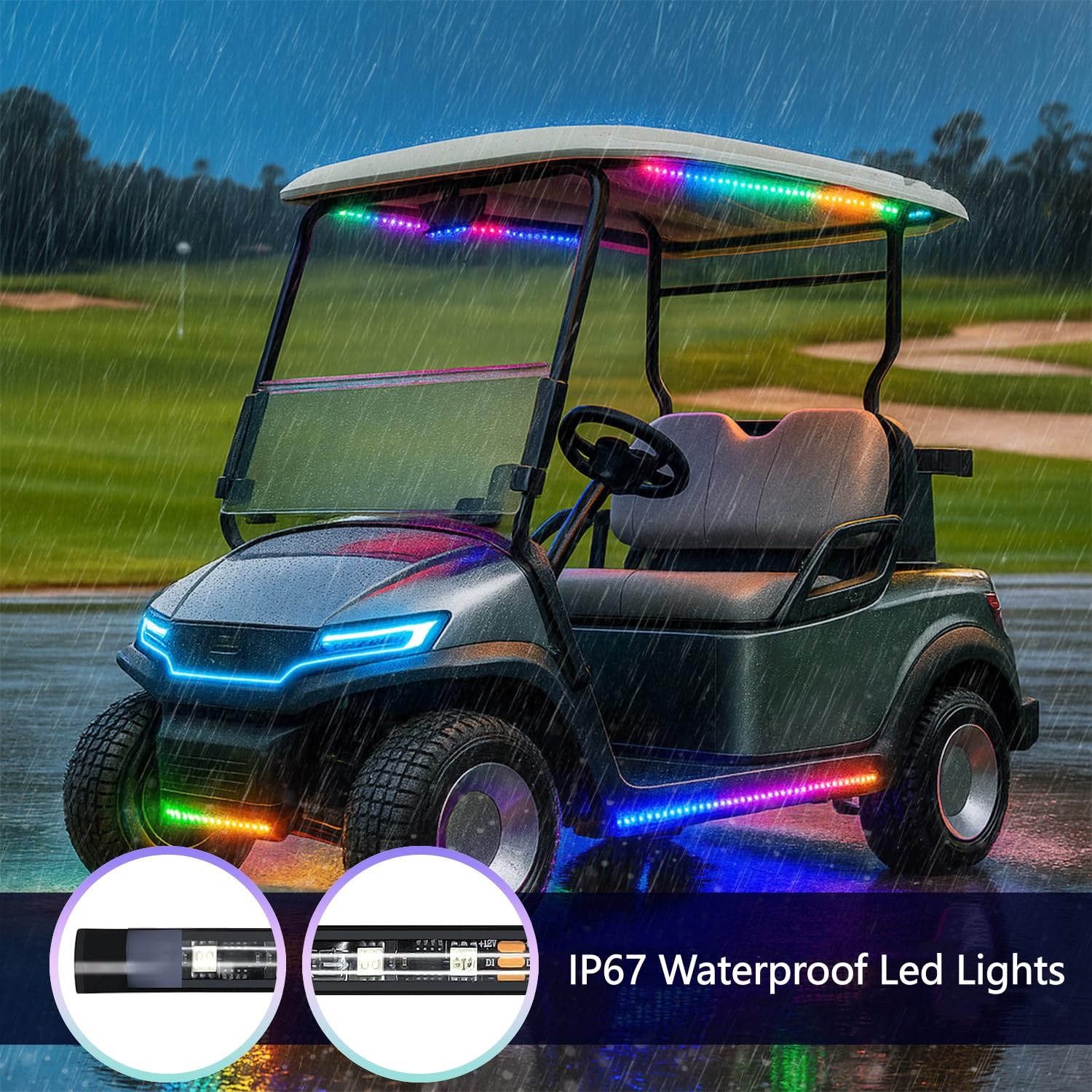 ROLiGHTiC illuminated cart at night enhancing social ride atmosphere