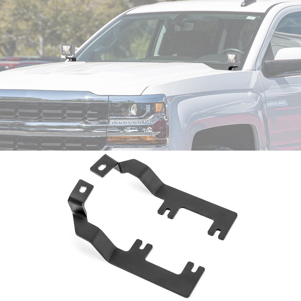 ROMELACK front view of hood brackets showing secure fit and streamlined look