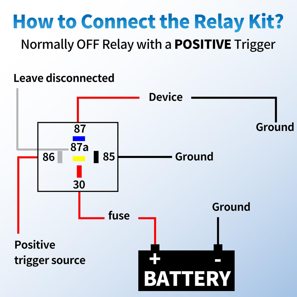 Ronybuy labeled pins 87 87a 30 clearly showing correct wiring benefits