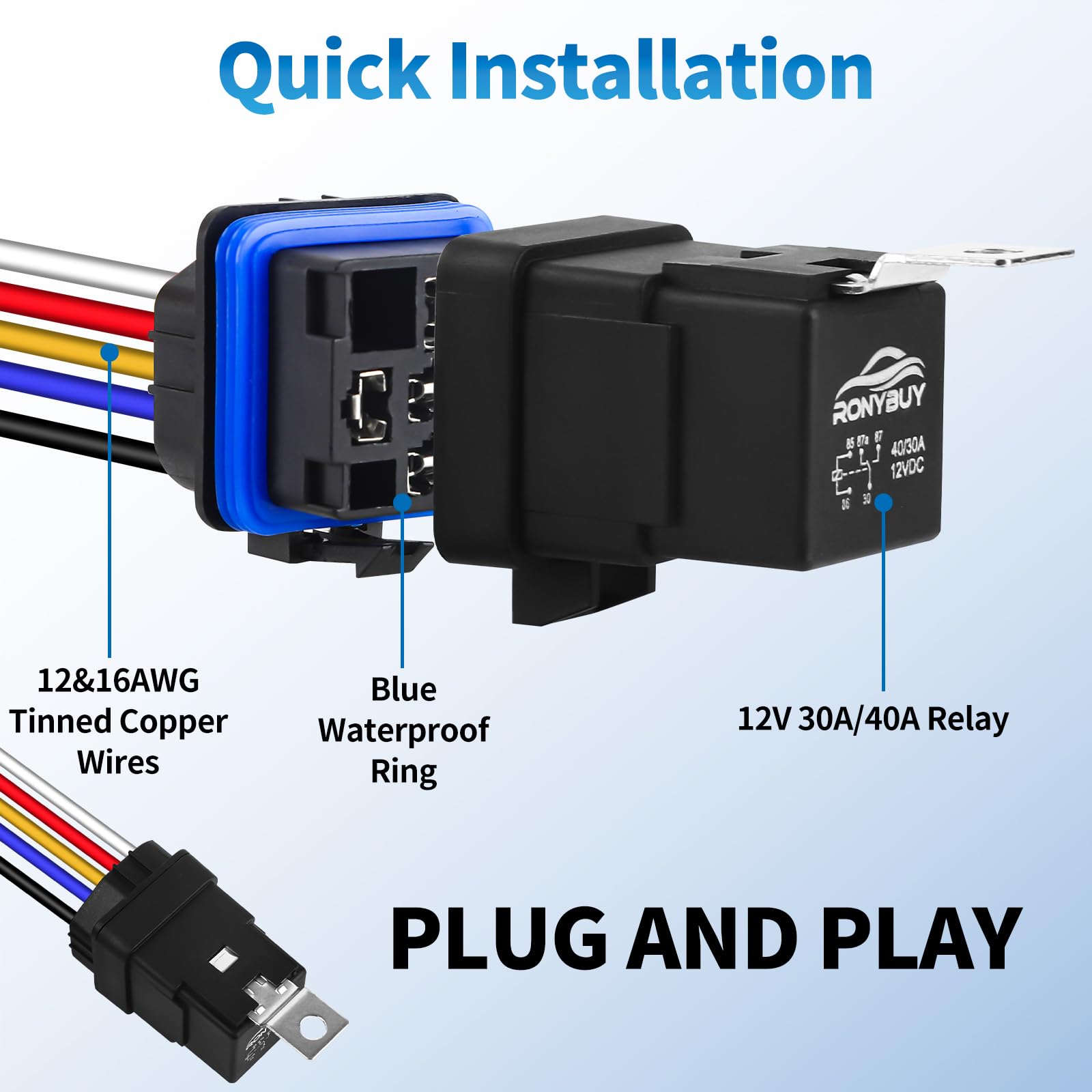 Ronybuy relay harness installed under hood improving durable electrical routing