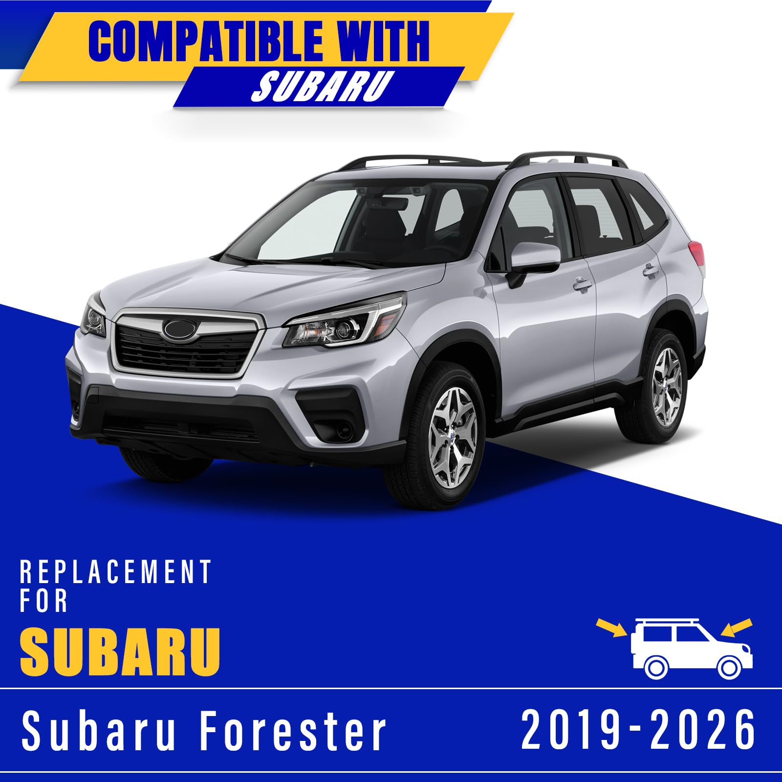 Rooppa blades mounted on Forester windshield wiping rain for improved road visibility