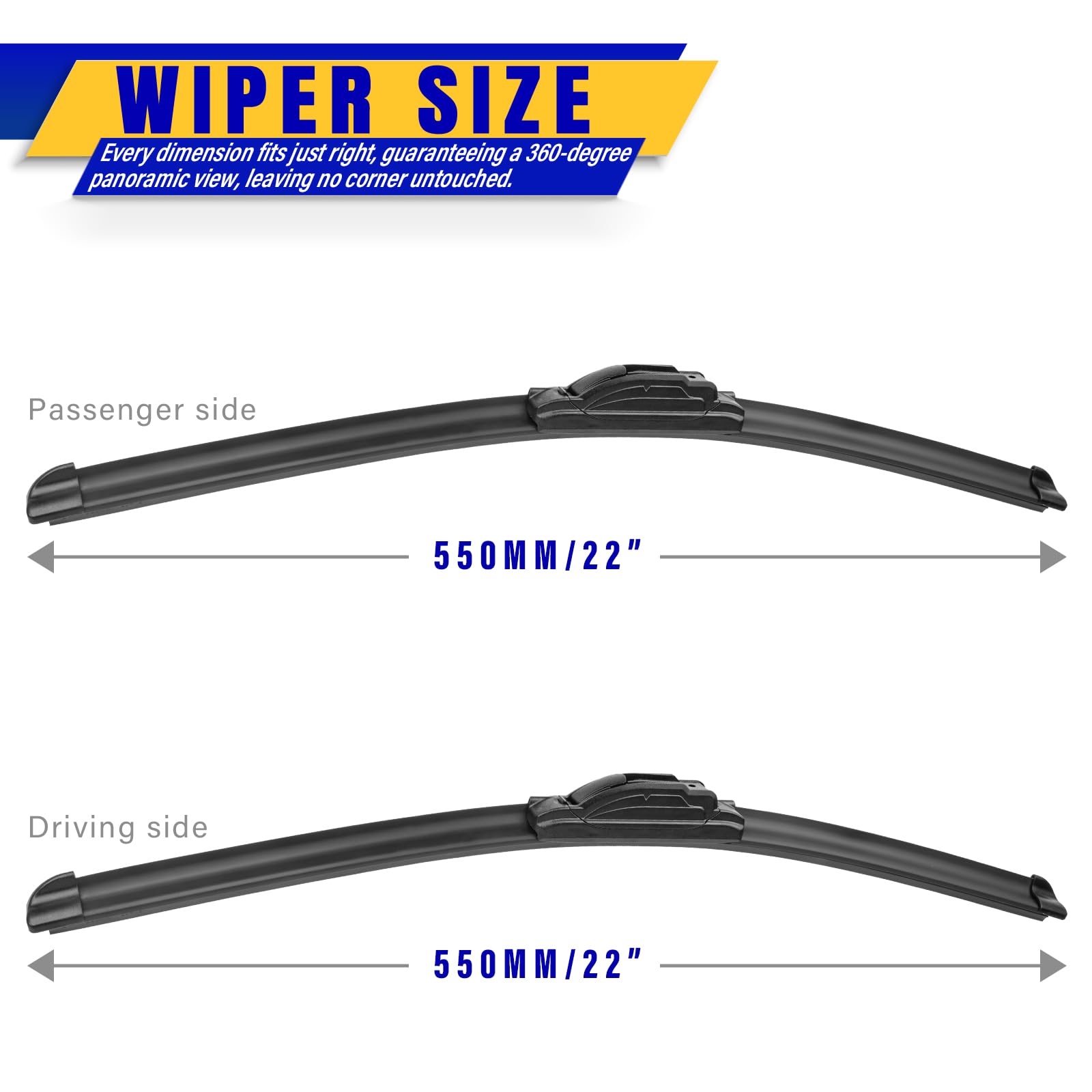 Rooppa close-up of the rubber wiping edge for streak-free windshield clearing