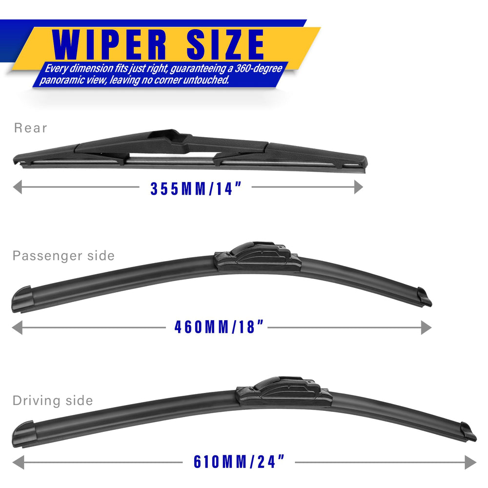 Rooppa 24-inch driver blade close-up showing edge for cleaner windshield clearing