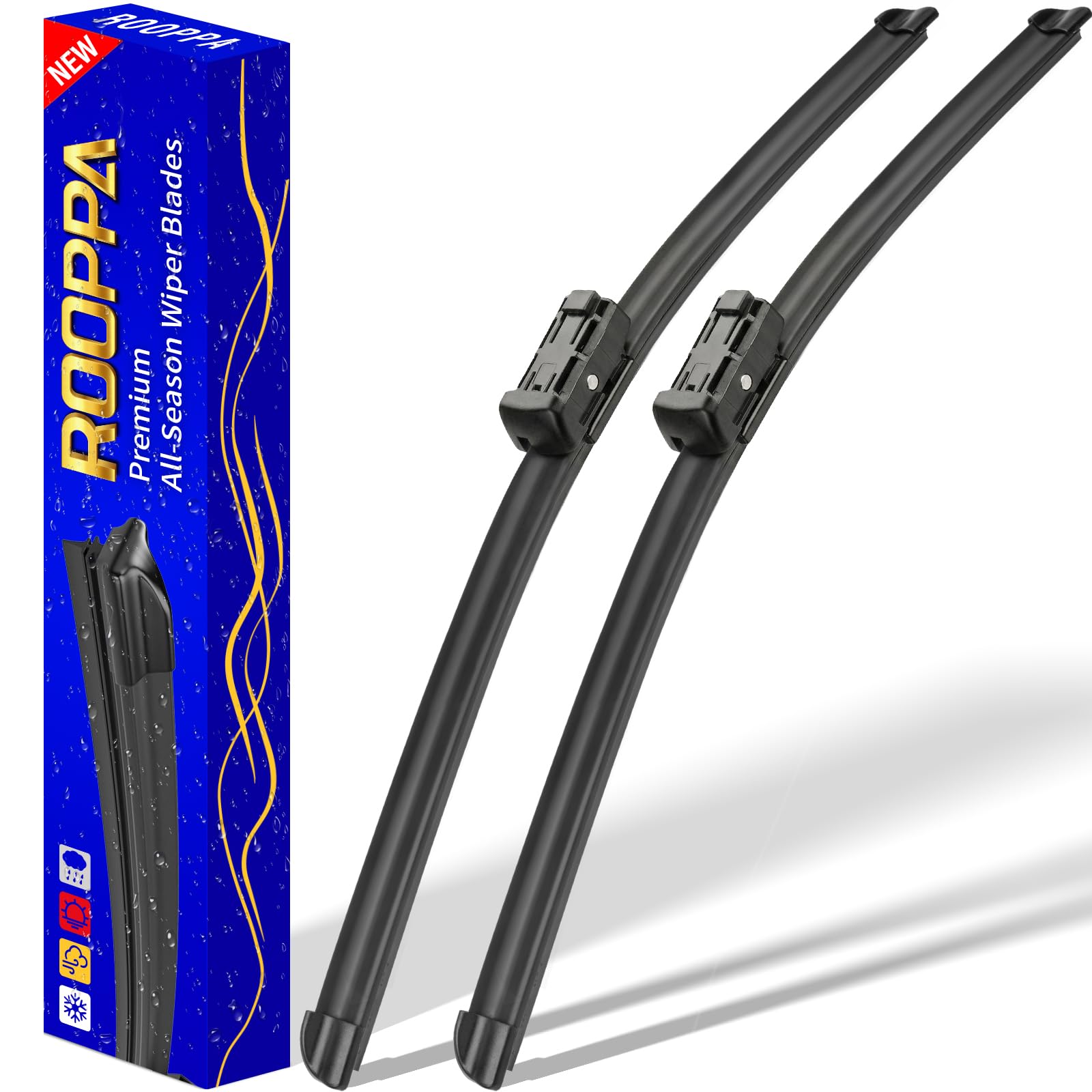 Rooppa front packaging showing 22" pair and fitment for GMC Sierra, ensures correct replacement