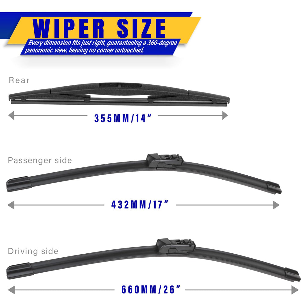 Rooppa 26-inch blade close-up showing edge and durable rubber for streak-free wiping