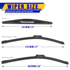 Rooppa 26-inch blade close-up showing edge and durable rubber for streak-free wiping