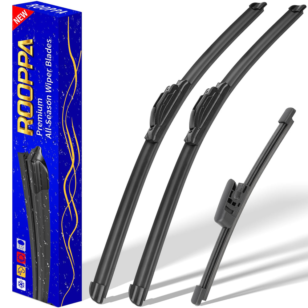 Rooppa front packaging showing complete 3-piece wiper set benefit clarity