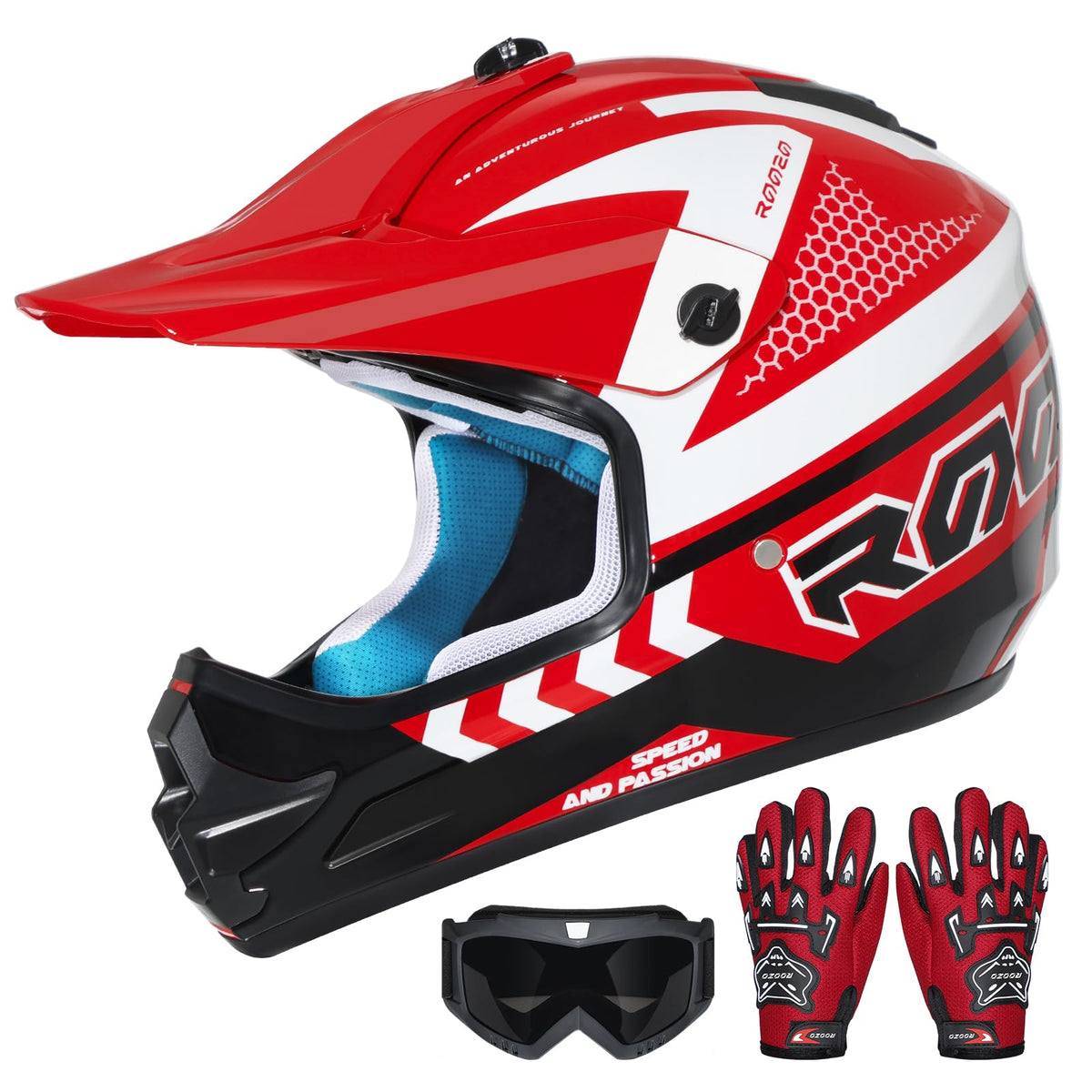 ROOZO front view helmet showing full-face protection and confidence