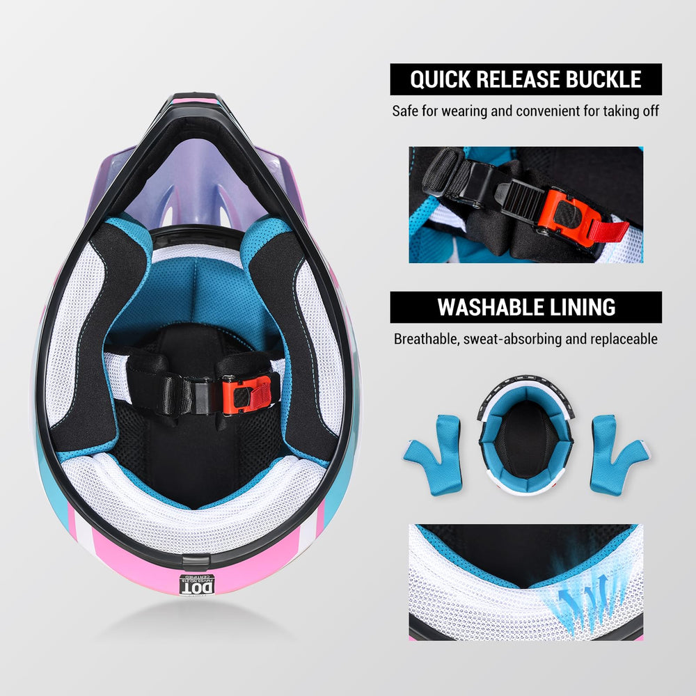 ROOZO goggles and gloves included showing ready-to-ride convenience