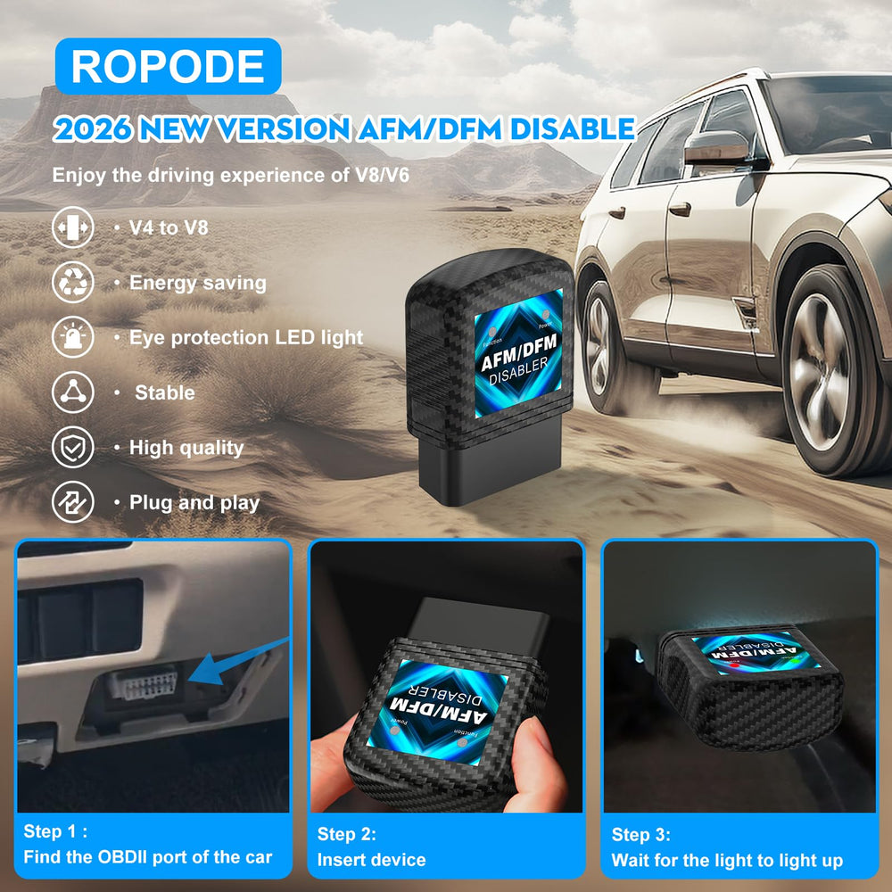 ROPODE plugged into vehicle OBD-II port demonstrating quick installation benefit
