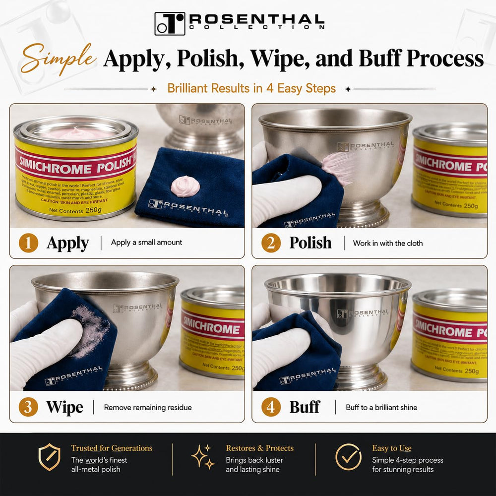 rosenthal Collection polishing cloth included for detail work and protection