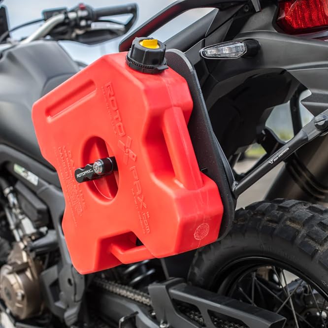 RotopaX 3 gallon pack mounted on vehicle rack illustrating secure transport benefit