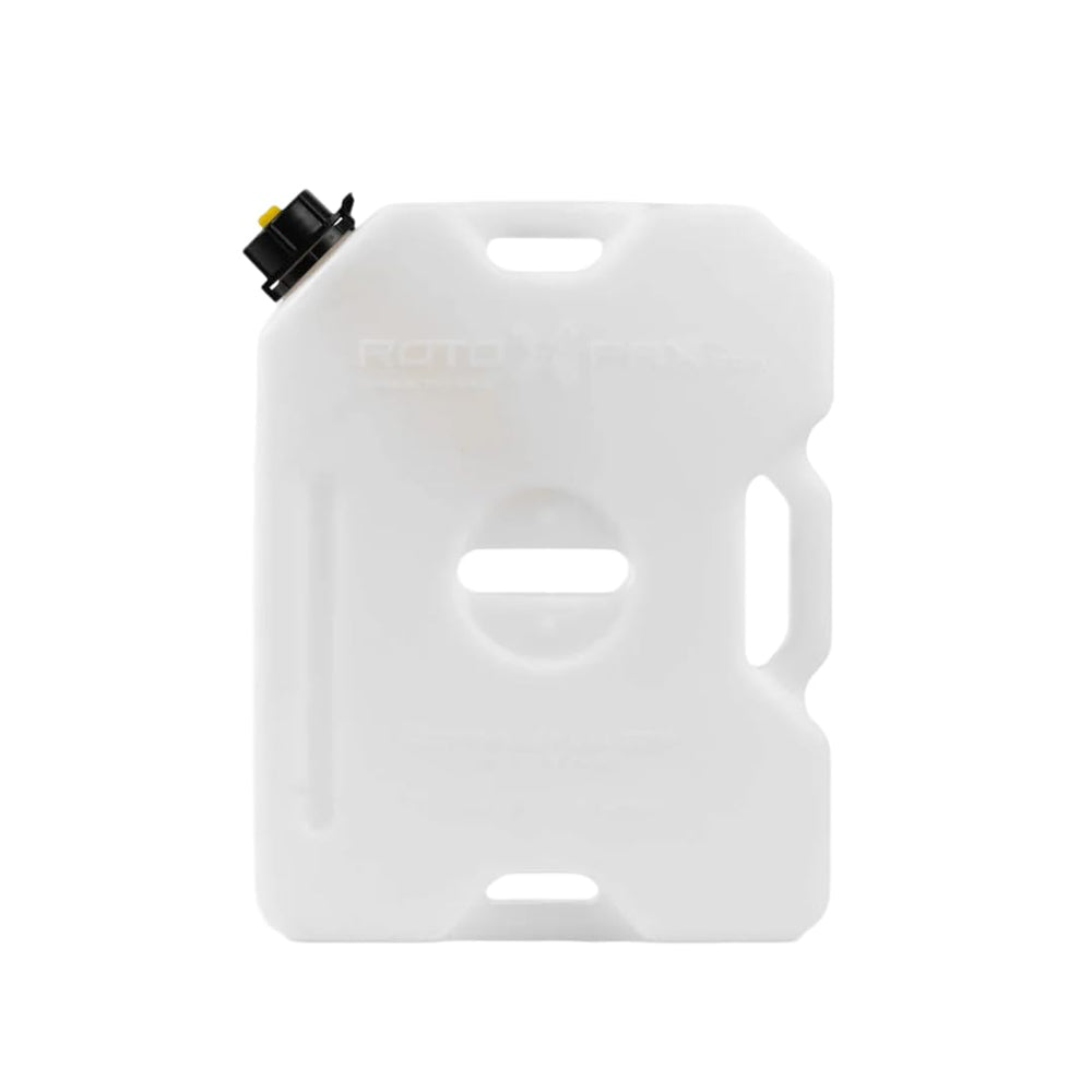 RotopaX front view white pack showing slim, stackable design and label benefits