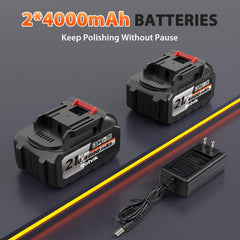 Rotvik two 21V 4000mAh batteries with charger for longer runtime benefit