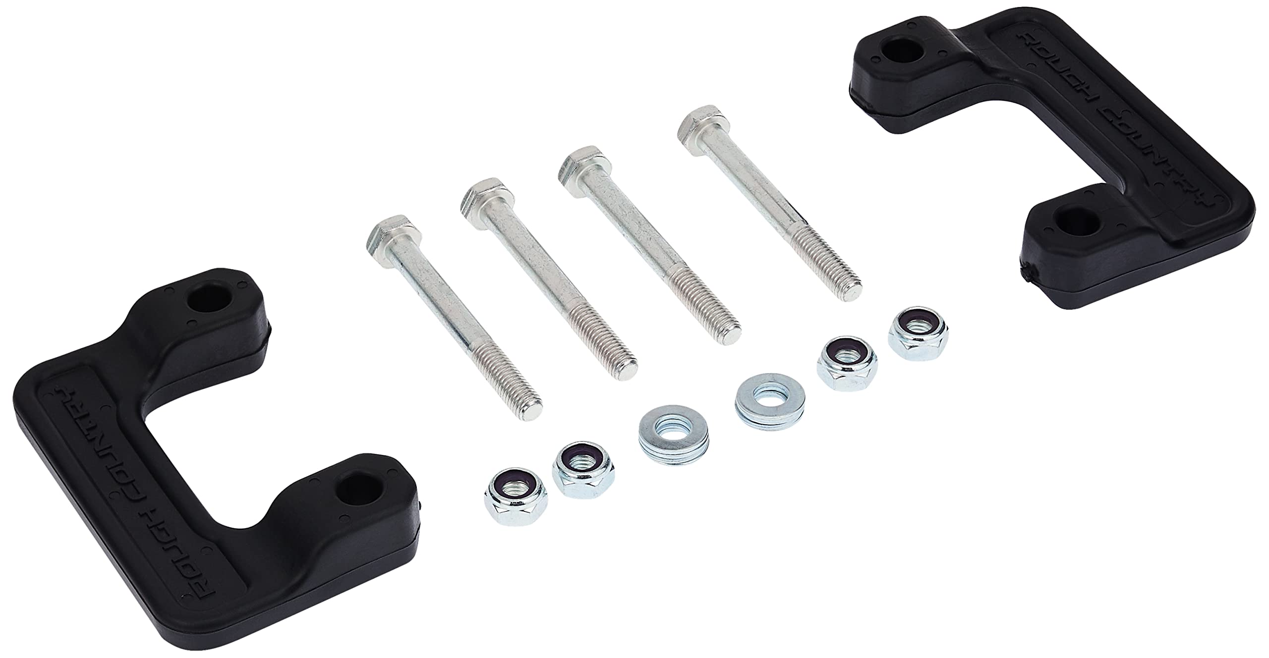 Rough Country front-packaging showing kit components and clear install benefit