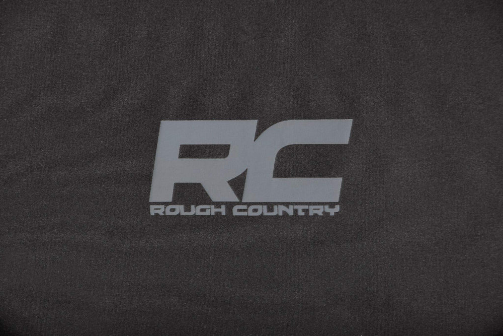 Rough Country seat cover in Tacoma interior scale view showing accurate fit and comfort benefit