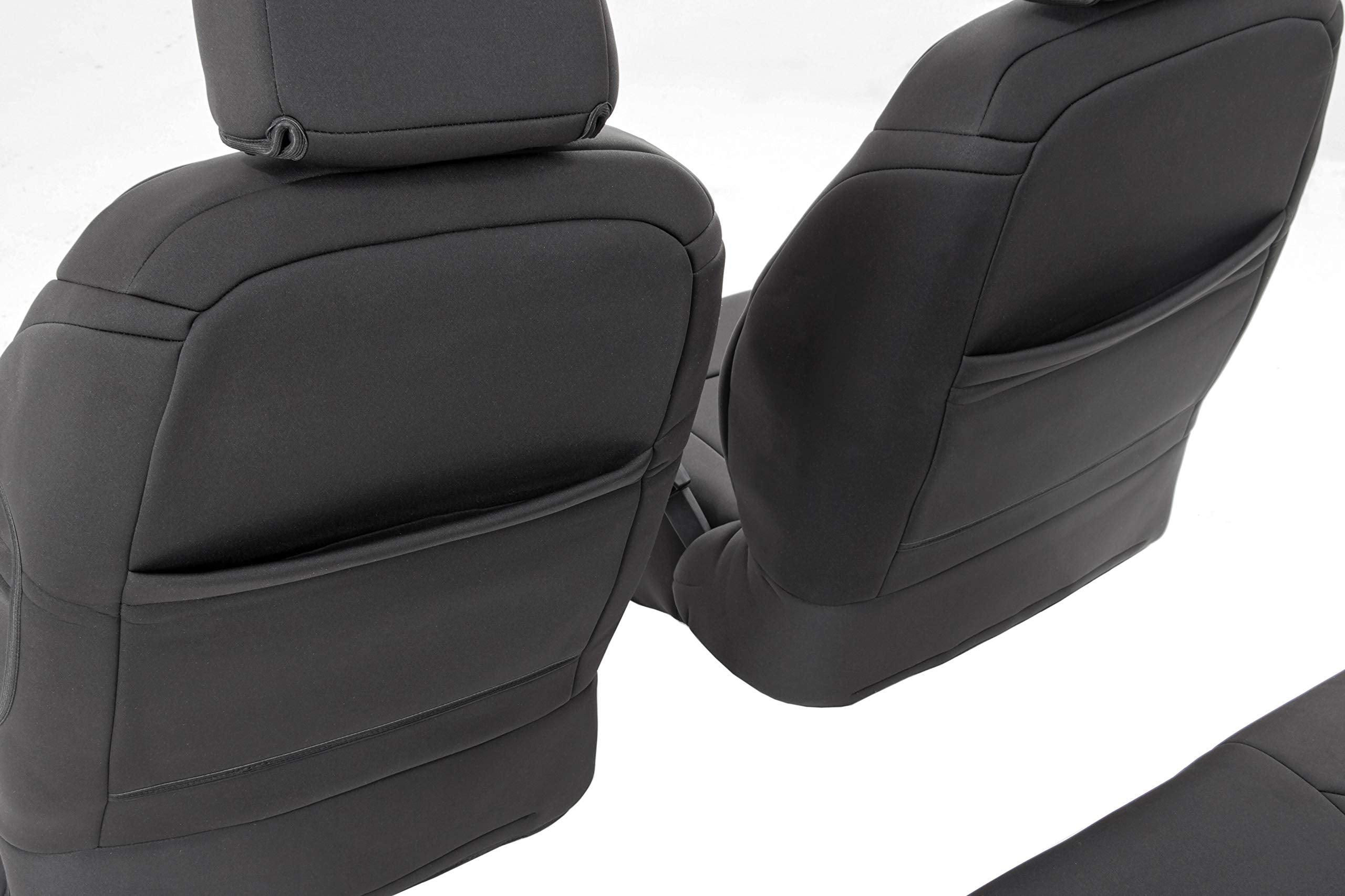 Rough Country side profile showing snug fit and preserved seat adjustment access