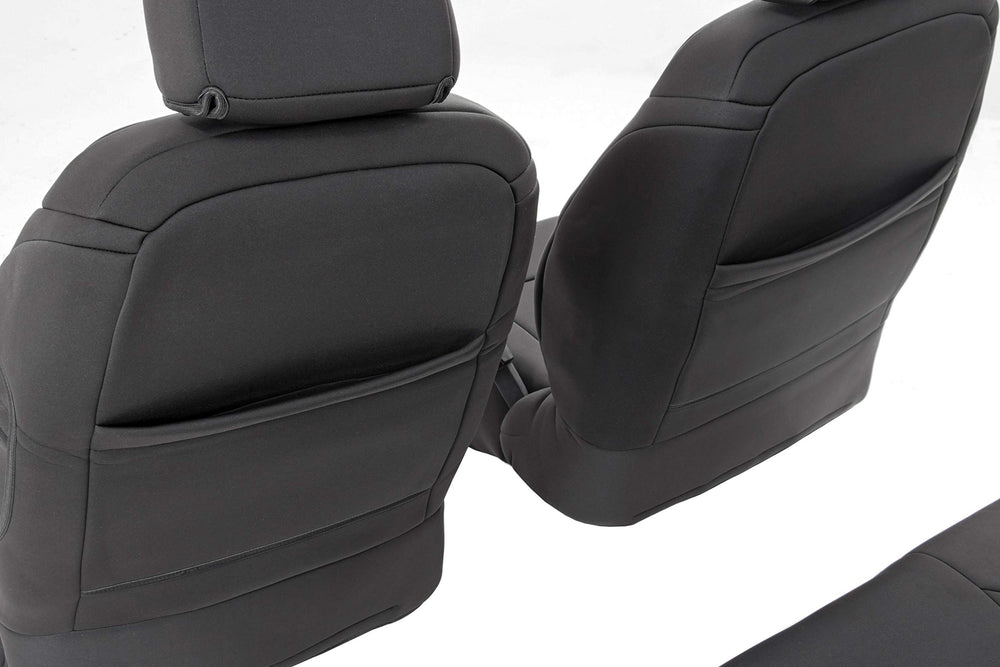 Rough Country side profile showing snug fit and preserved seat adjustment access