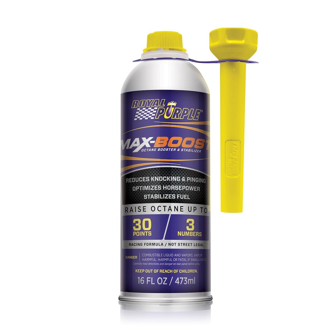 Royal Purple Max-Boost can front view showing label and 16 oz size for quick identification and performance boost