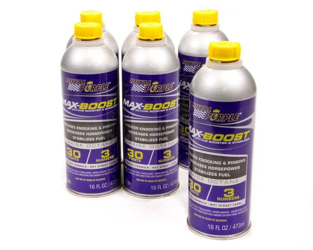 Royal Purple Max-Boost front bottle view showing label and performance benefits