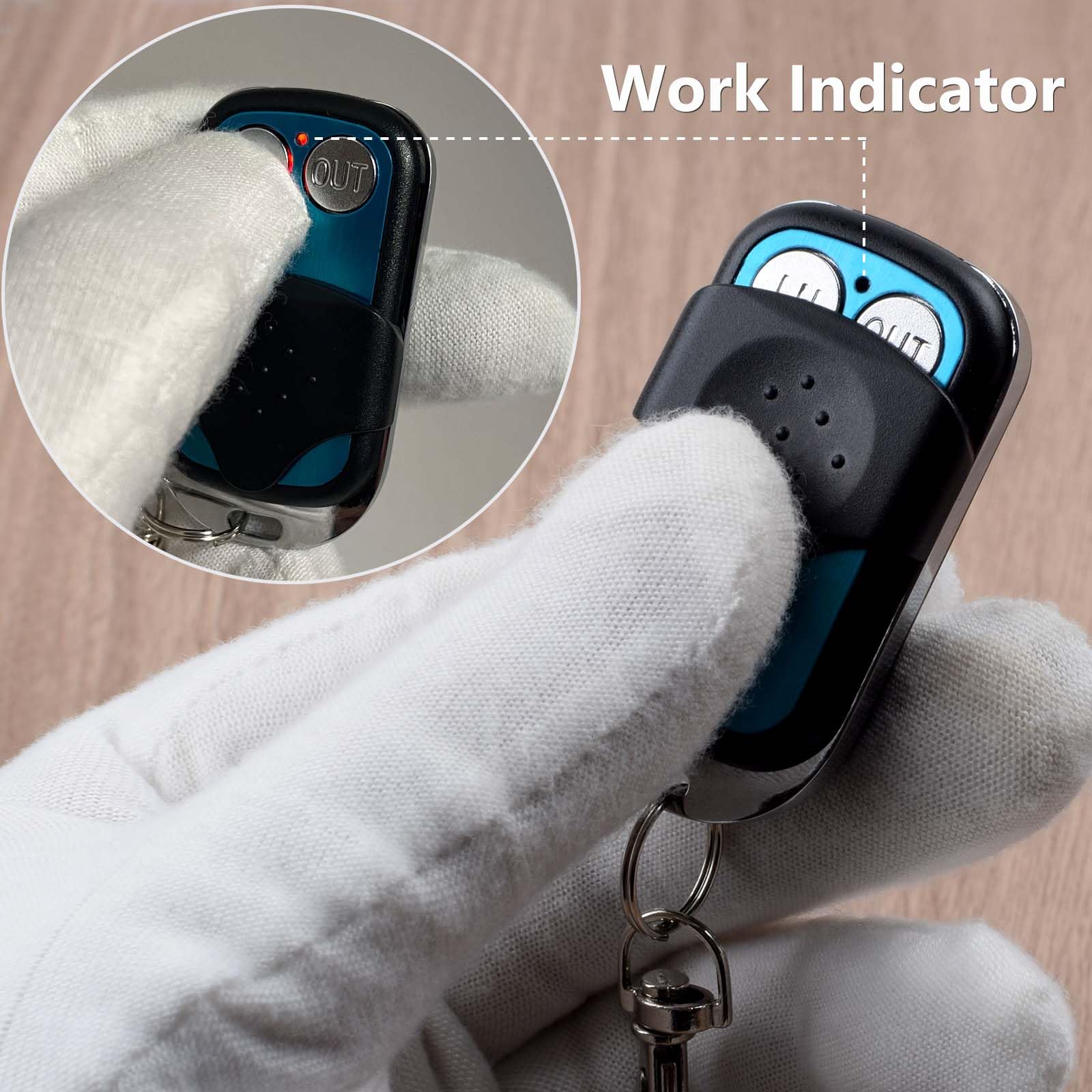 Royitay remote held in hand demonstrating compact size and comfortable grip