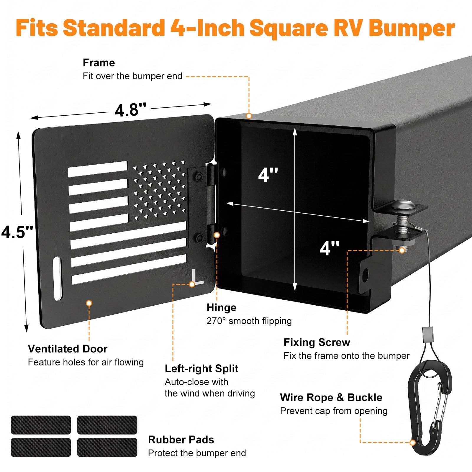 Roylvan installed on RV bumper side profile reduces rattling