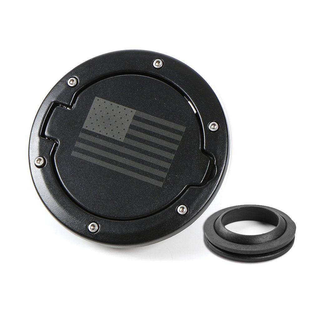 RT-TCZ fuel filler door front view showing US Flag and enhanced curb appeal