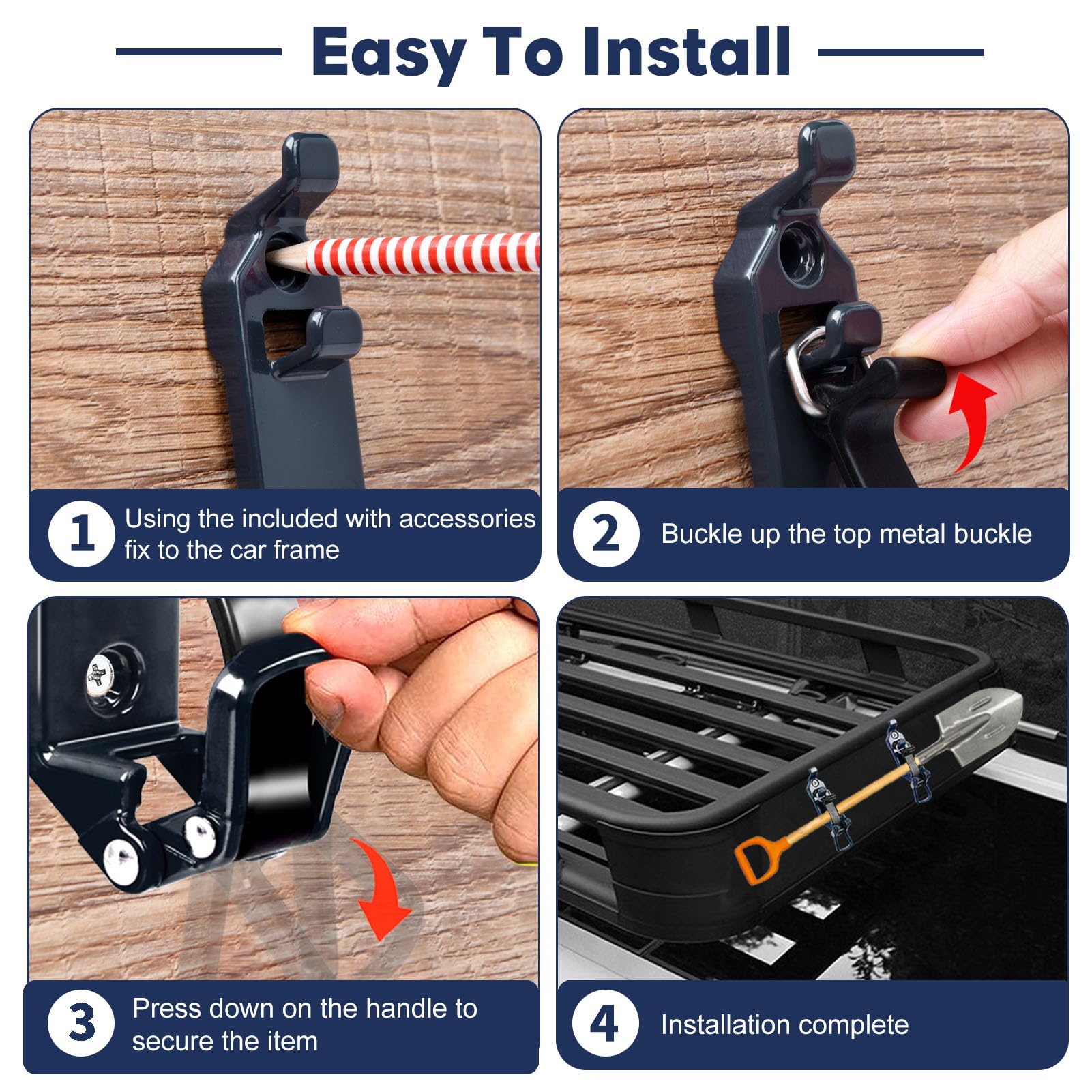 Rtshuok mounting hardware laid out showing included screws, nuts and pads