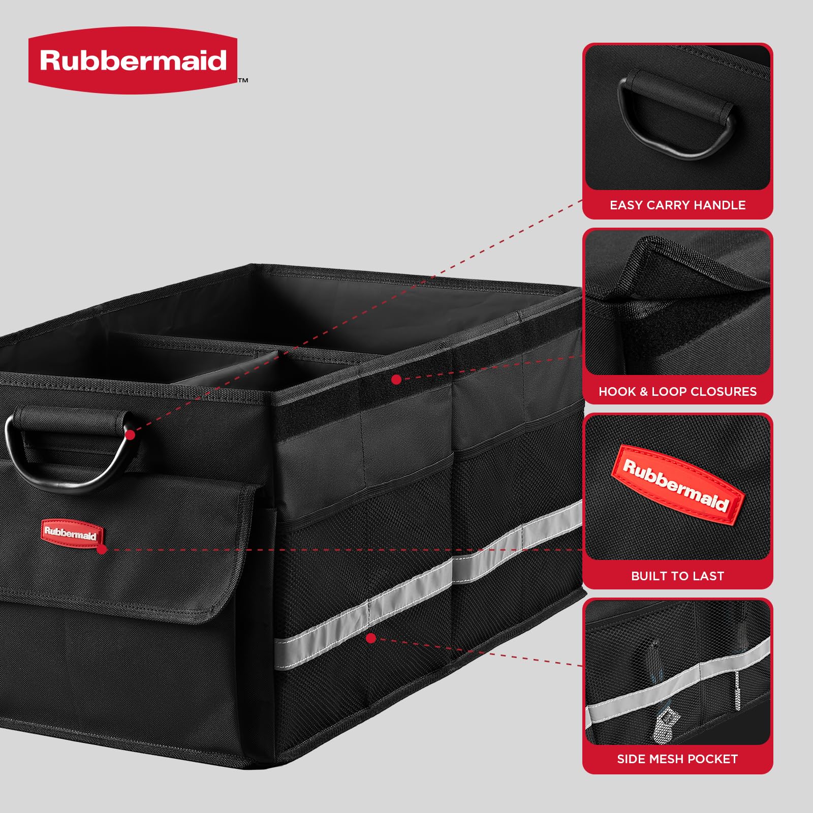 Rubbermaid close-up mesh pocket holding small items for quick access