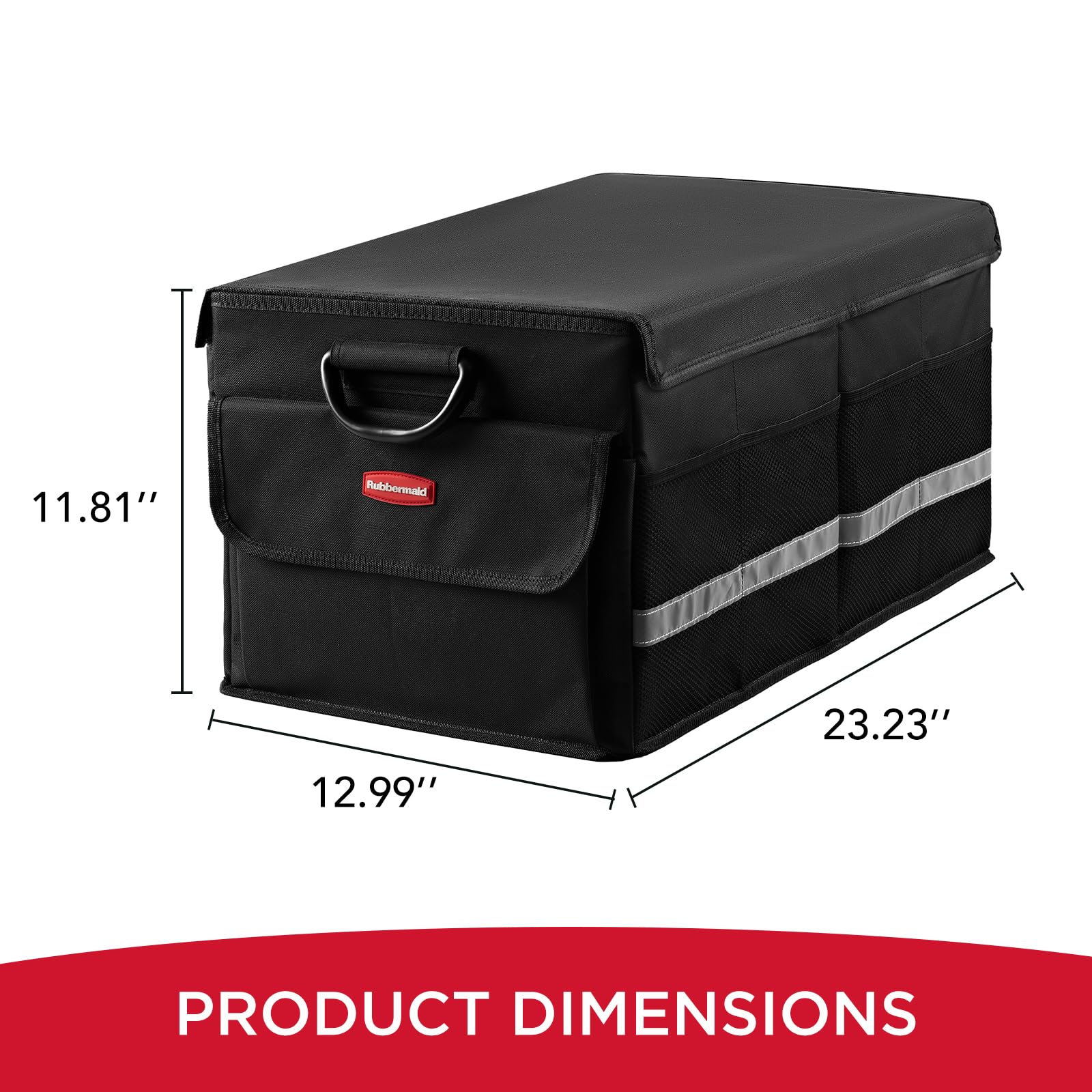 Rubbermaid collapsed flat demonstrating space-saving storage convenience