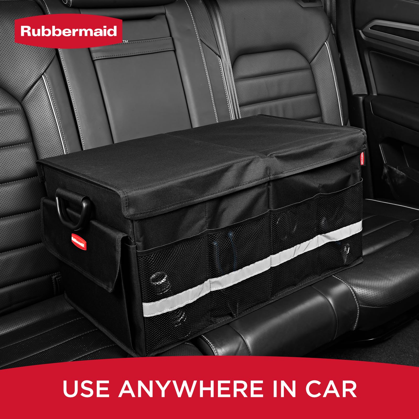 Rubbermaid open top showing three compartments for easy separation