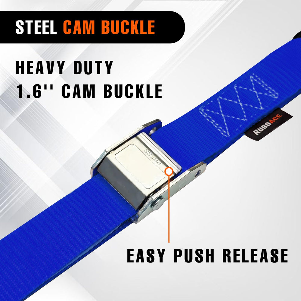 RUGOACE cam buckle detail demonstrating easy tensioning and secure grip benefit